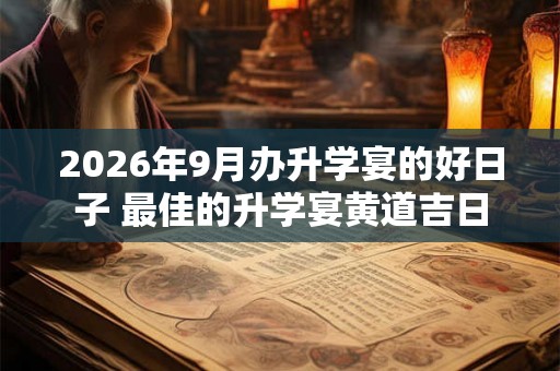 2026年9月办升学宴的好日子 最佳的升学宴黄道吉日