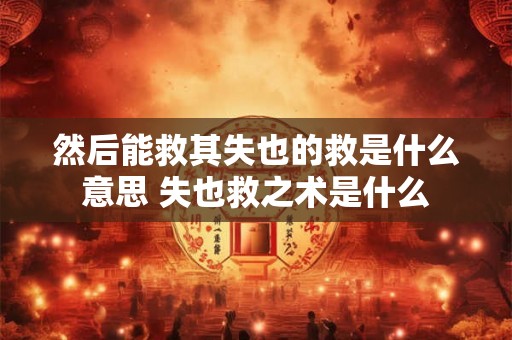 然后能救其失也的救是什么意思 失也救之术是什么