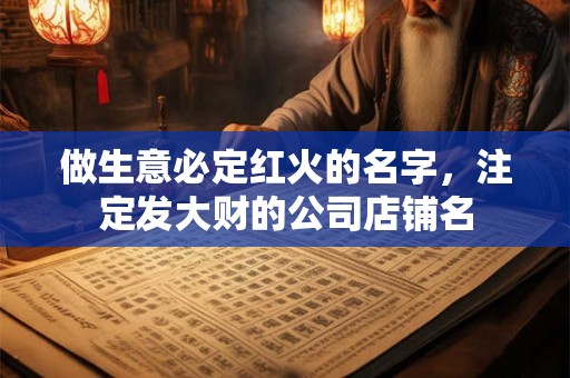 做生意必定红火的名字,注定发大财的公司店铺名 做生意必定红火的名字,注定发大财的公司店铺名
