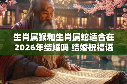 生肖属猴和生肖属蛇适合在2026年结婚吗 结婚祝福语怎么说