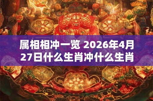 属相相冲一览 2026年4月27日什么生肖冲什么生肖