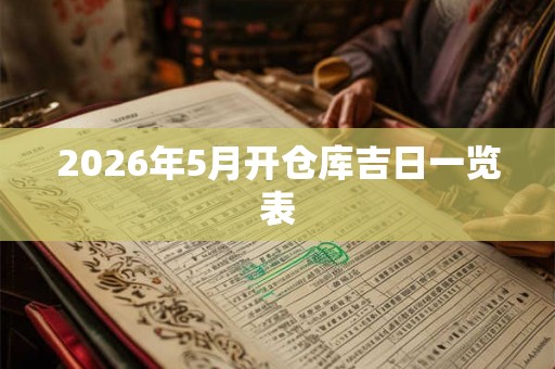 2026年5月开仓库吉日一览表