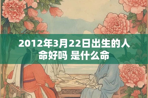 2012年3月22日出生的人命好吗 是什么命