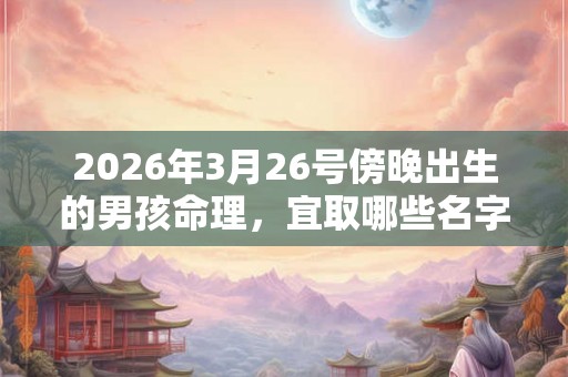 2026年3月26号傍晚出生的男孩命理,宜取哪些名字? 2026年3月26号傍晚出生的男孩命理,宜取哪些名字?