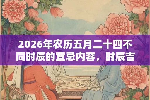 2026年农历五月二十四不同时辰的宜忌内容，时辰吉凶详解