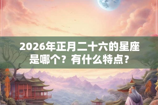 2026年正月二十六的星座是哪个？有什么特点？