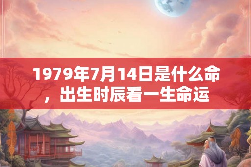 1979年7月14日是什么命，出生时辰看一生命运