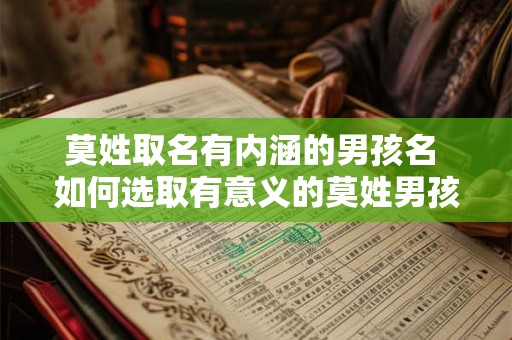 莫姓取名有内涵的男孩名 如何选取有意义的莫姓男孩名
