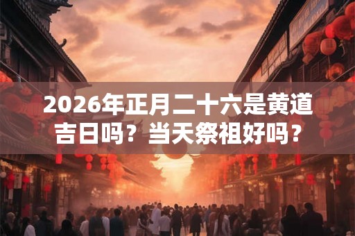 2026年正月二十六是黄道吉日吗？当天祭祖好吗？