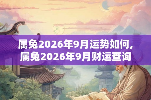 属兔2026年9月运势如何,属兔2026年9月财运查询 属兔2026年9月运势如何,属兔2026年9月财运查询