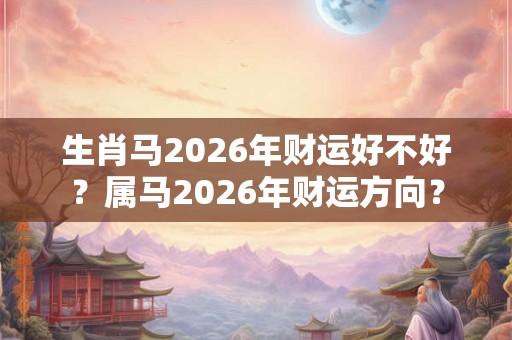 生肖马2026年财运好不好？属马2026年财运方向？