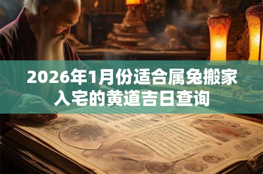 2026年1月份适合属兔搬家入宅的黄道吉日查询