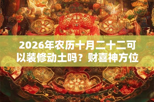 2026年农历十月二十二可以装修动土吗？财喜神方位在哪？