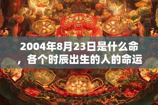 2004年8月23日是什么命,各个时辰出生的人的命运 2004年8月23日是什么命,各个时辰出生的人的命运
