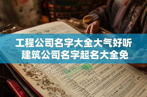 工程公司名字大全大气好听 建筑公司名字起名大全免费