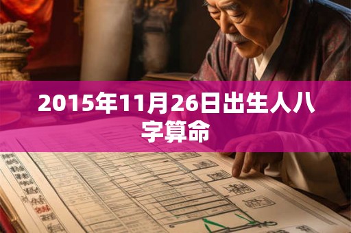 2015年11月26日出生人八字算命