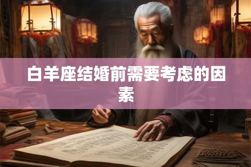 白羊座结婚前需要考虑的因素 白羊座结婚前需要考虑的因素