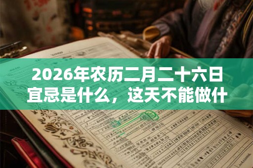2026年农历二月二十六日宜忌是什么,这天不能做什么? 2026年农历二月二十六日宜忌是什么,这天不能做什么?