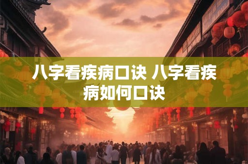 八字看疾病口诀 八字看疾病如何口诀