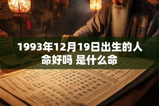 1993年12月19日出生的人命好吗 是什么命