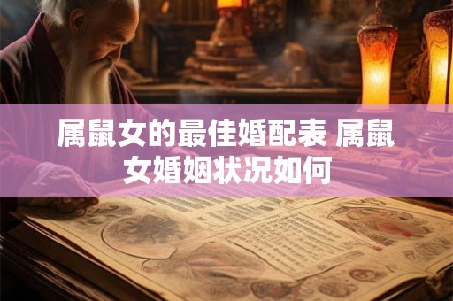 属鼠女的最佳婚配表 属鼠女婚姻状况如何