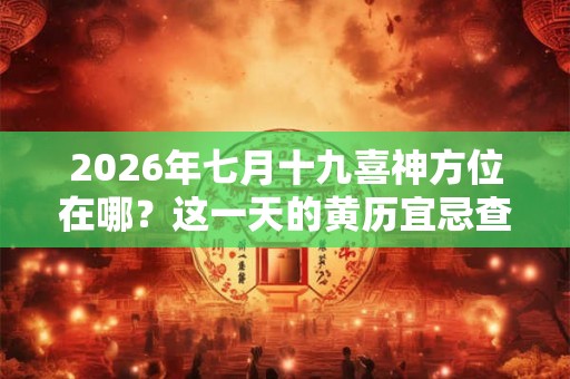 2026年七月十九喜神方位在哪?这一天的黄历宜忌查询 2026年七月十九喜神方位在哪?这一天的黄历宜忌查询