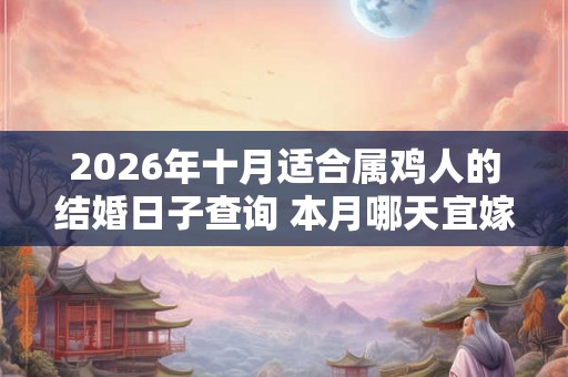2026年十月适合属鸡人的结婚日子查询 本月哪天宜嫁娶