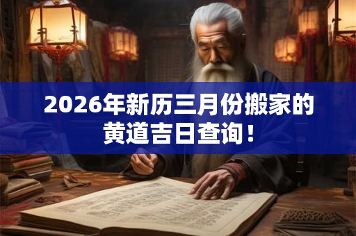 2026年新历三月份搬家的黄道吉日查询！