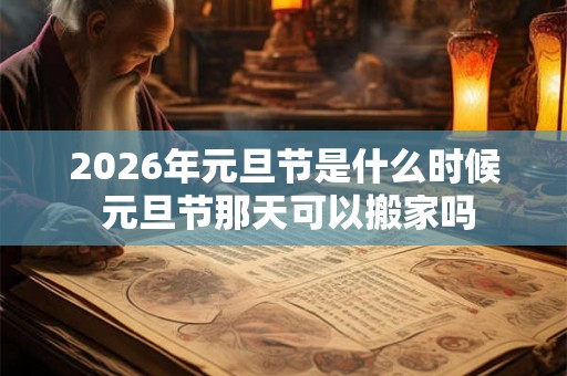 2026年元旦节是什么时候 元旦节那天可以搬家吗