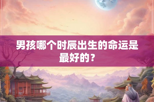 男孩哪个时辰出生的命运是最好的？