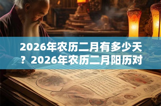 2026年农历二月有多少天？2026年农历二月阳历对照表！
