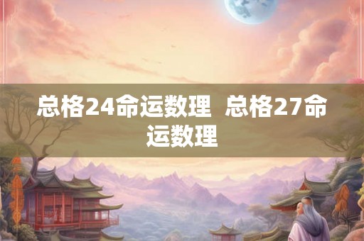总格24命运数理  总格27命运数理