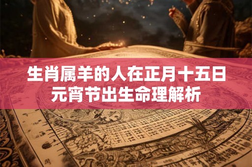 生肖属羊的人在正月十五日元宵节出生命理解析