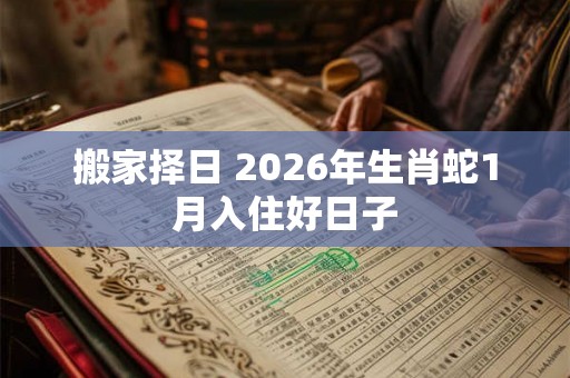 搬家择日 2026年生肖蛇1月入住好日子