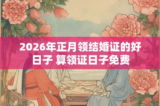 2026年正月领结婚证的好日子 算领证日子免费