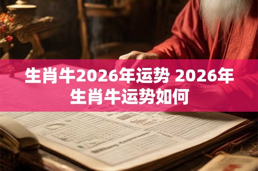生肖牛2026年运势 2026年生肖牛运势如何