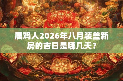 属鸡人2026年八月装盖新房的吉日是哪几天？