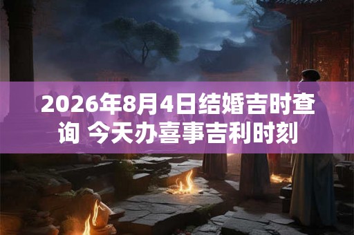 2026年8月4日结婚吉时查询 今天办喜事吉利时刻