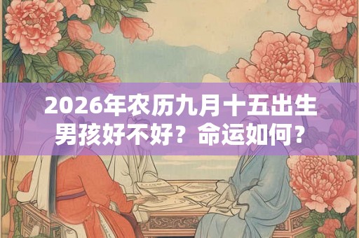 2026年农历九月十五出生男孩好不好？命运如何？