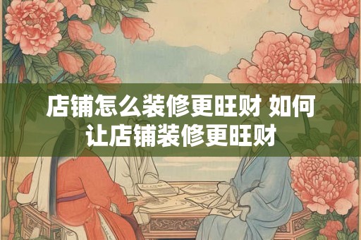 店铺怎么装修更旺财 如何让店铺装修更旺财