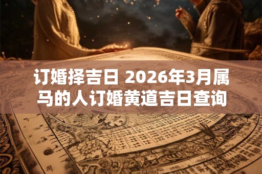 订婚择吉日 2026年3月属马的人订婚黄道吉日查询 订婚择吉日 2026年3月属马的人订婚黄道吉日查询