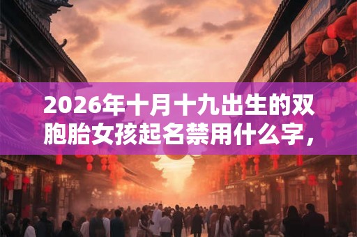 2026年十月十九出生的双胞胎女孩起名禁用什么字，五行属什么