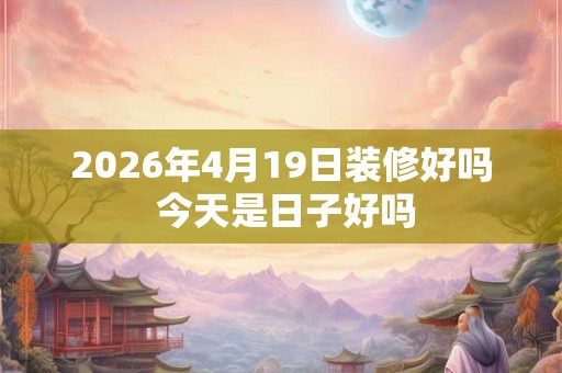 2026年4月19日装修好吗 今天是日子好吗