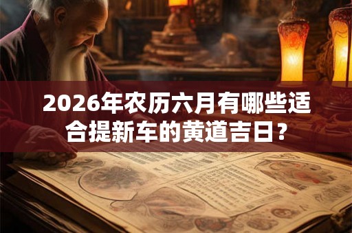 2026年农历六月有哪些适合提新车的黄道吉日？