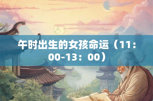 午时出生的女孩命运（11：00-13：00）