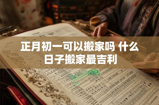 正月初一可以搬家吗 什么日子搬家最吉利