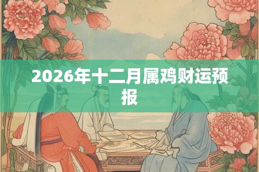 2026年十二月属鸡财运预报 2026年十二月属鸡财运预报