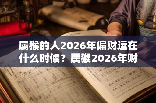 属猴的人2026年偏财运在什么时候？属猴2026年财运方位？