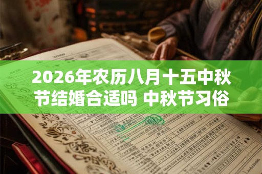 2026年农历八月十五中秋节结婚合适吗 中秋节习俗有啥