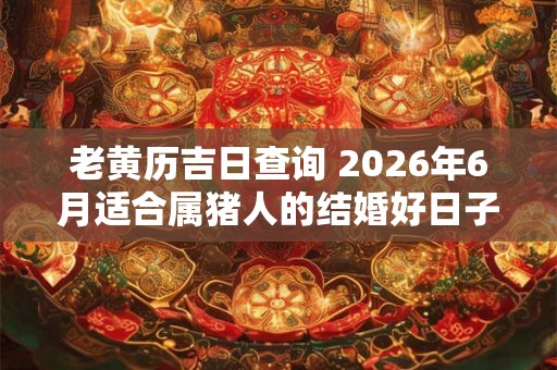 老黄历吉日查询 2026年6月适合属猪人的结婚好日子